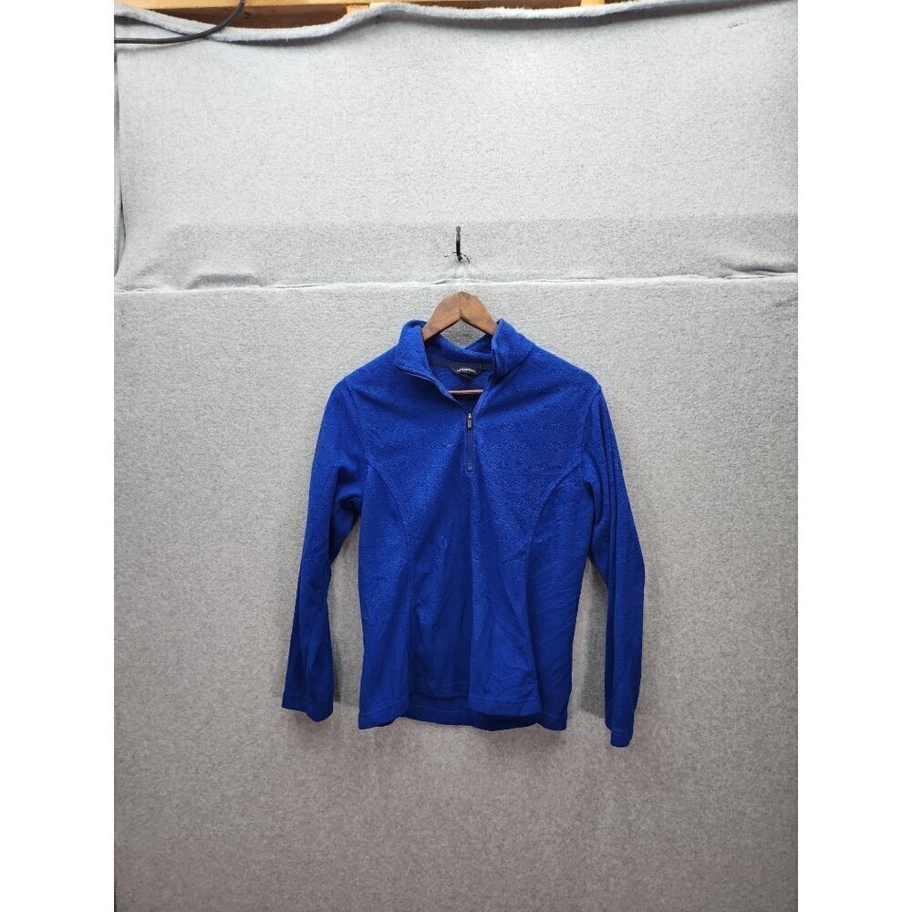 Lands End‎ Blue Quarter Zip Fleece Pullover Size 6-8 Youth